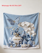 Dior Butterfly Orchid Flannel Blanket Throw Wall Hanging D108